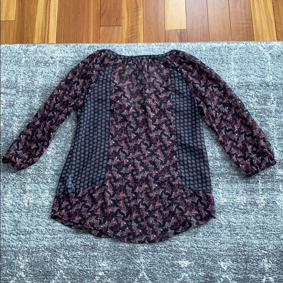 Maurices Sheer Black Three Button Top - Picture 3 of 3